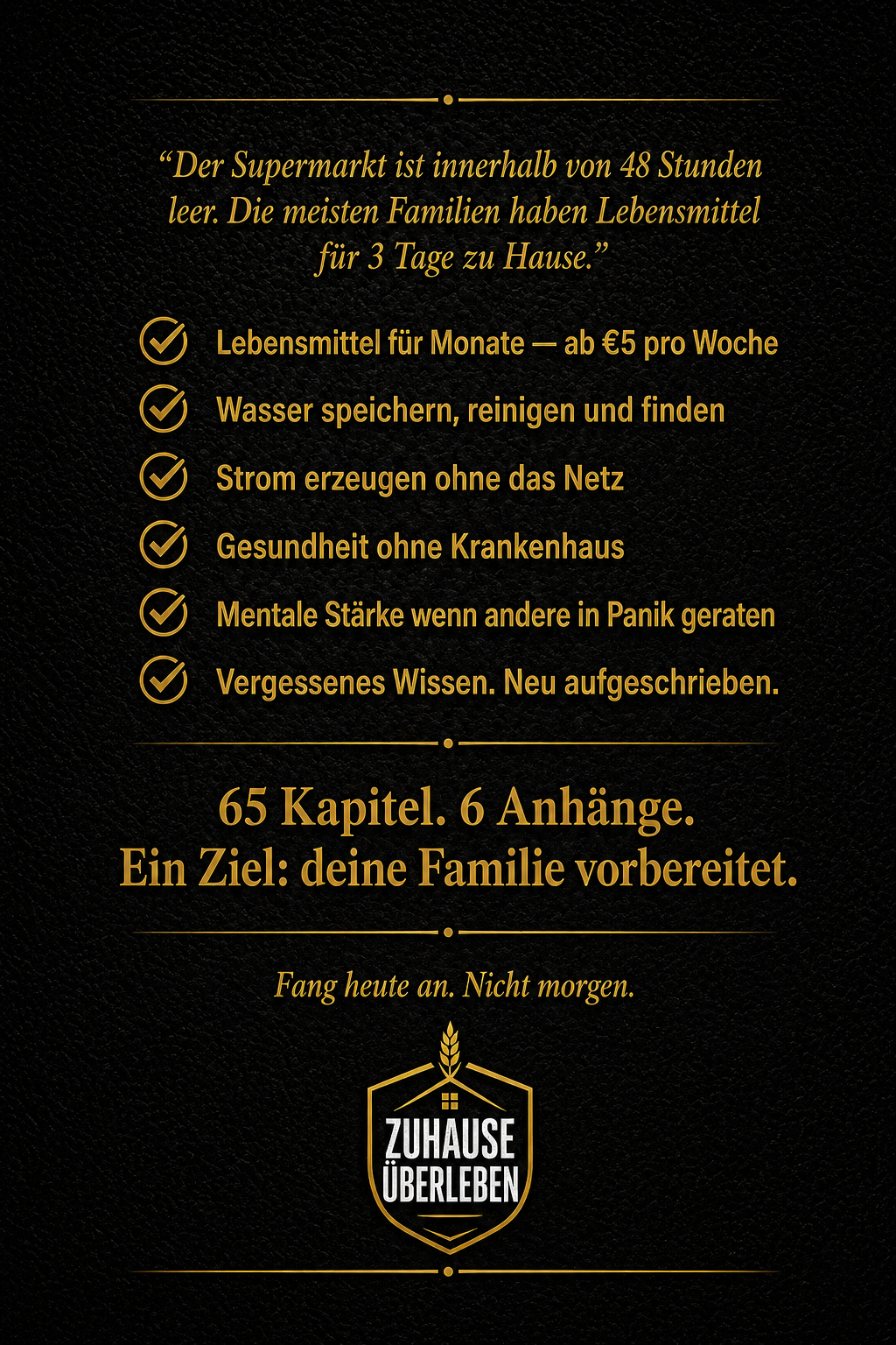 ZUHAUSE ÜBERLEBEN — Das vollständige digitale Familienhandbuch für Notfallsituationen